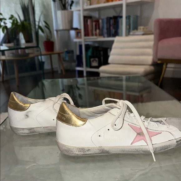 Golden Goose Women's White and Pink Sneakers - Picture 6 of 7